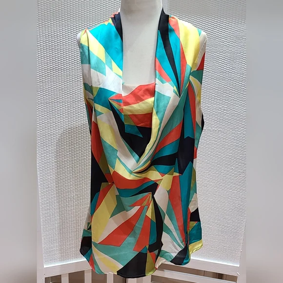 Worthington Size XL Colorful Geometric Sleeveless Top - Picture 1 of 2
